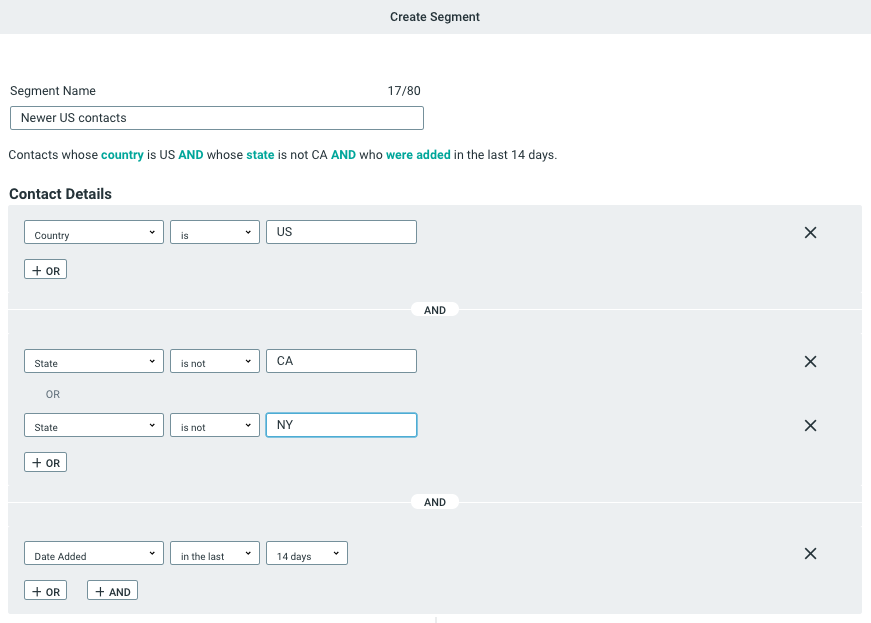 Contact data criteria image